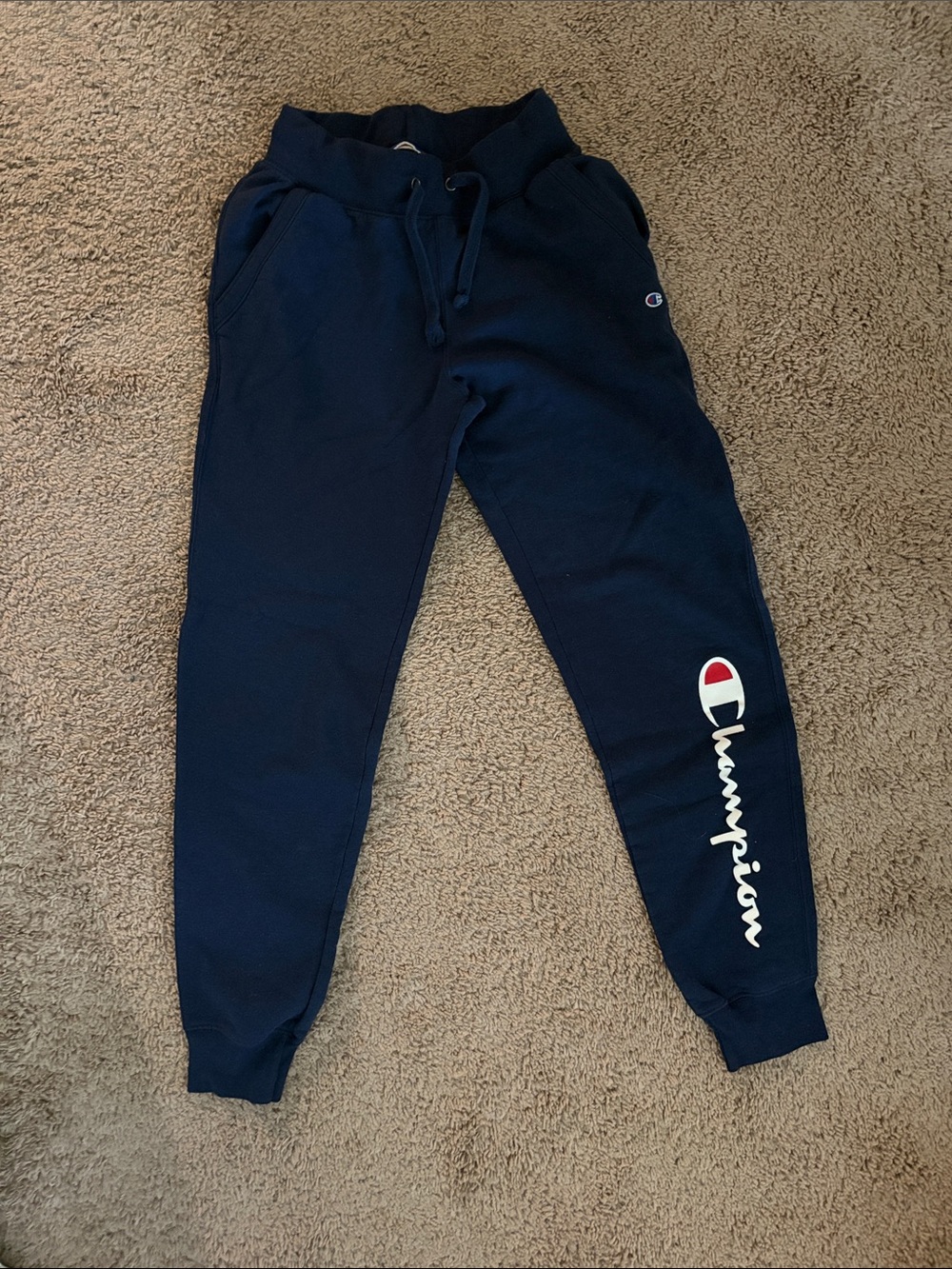 Champion Navy Script Logo Kids Joggers